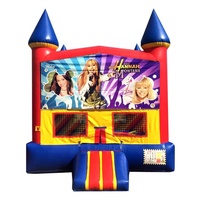 Bannières de panneau d'art de fête à thème extérieur 13ft Commercial 0.55mm PVC Avengers Château gonflable avec filet de sécurité