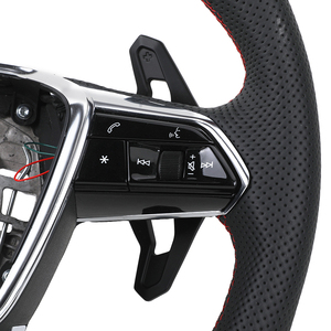 <span class=keywords><strong>Volante</strong></span> Deportivo Personalizable de Cuero Perforado con Base Plana y Línea <span class=keywords><strong>S</strong></span> para <span class=keywords><strong>Audi</strong></span> A3/<span class=keywords><strong>A4</strong></span>/A6 - Color de Costura Personalizado - Product Image 3