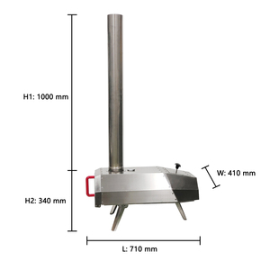 Four à <span class=keywords><strong>pizza</strong></span> et à fumoir portable au feu de bois-Acier inoxydable - Product Image 6