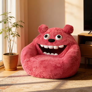 Fauteuil <span class=keywords><strong>pouf</strong></span> <span class=keywords><strong>géant</strong></span> en forme de monstre rose, en peluche moelleuse, canapé paresseux, siège de sol, <span class=keywords><strong>pouf</strong></span> créatif surdimensionné, animal en peluche, décoration de chambre d'enfant, cadeau - Product Image 6