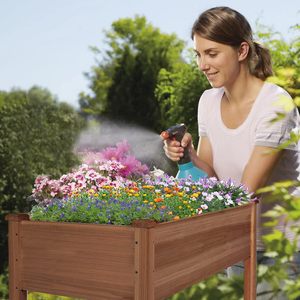 Support de pot en bois surélevé pour lit de jardin avec pattes pour légumes à base de plantes, fleurs, idéal pour les terrasses extérieures - Product Image 6