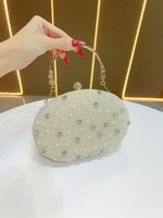 Sac de soirée vintage en perles pour femme, collection été 2026, sacs à main perlés en forme de coquillage, sac à chaîne, sac de fête années 20, sac de soirée en perles artificielles