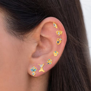 En vrac 316 acier inoxydable Labret Stud été plage série minuscule étoile de mer corail laiton haut boucle d'oreille <span class=keywords><strong>Helix</strong></span> <span class=keywords><strong>Piercing</strong></span> bijoux - Product Image 6