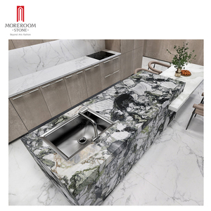 Moderno 1000*3000mm 15mm 20mm belleza blanca mármol prefabricada <span class=keywords><strong>cocina</strong></span> porcelana encimera - Product Image 1