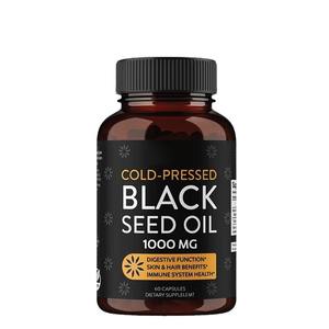 Zwarte komijnzaadolie 60 softgels veganistisch niet-GMO premium koudgeperst zwart komijnzaad met vitamine E 1000mg per portie - Product Image 6