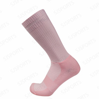 Chaussettes de cyclisme aérodynamiques de haute qualité pour hommes, respirantes en mesh, à compression, blanches