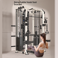 Structure de musculation Smith en acier pour la maison, rack à squats multifonctionnel, équipement d'entraînement complet avec une capacité de 130 kg