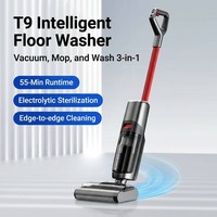 Aspirateur à vadrouille sans fil intelligent 3 en 1 avec stérilisation à l'eau électrolysée, nettoyage bord à bord et base autonettoyante