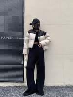 Ensemble deux pièces haut de gamme en laine, ample, anti-plis, patchwork, pour femme, automne-hiver, directement de l'usine, disponible pour les grossistes