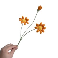 Bouquet de petites chrysanthèmes bleus au crochet, produit fini, marguerites en fil tricoté à la main, fabriqué en Chine