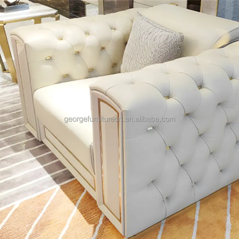 Moderno estilo europeu sala de estar móveis conjunto de tecido macio sofá loveseat luxo sofá