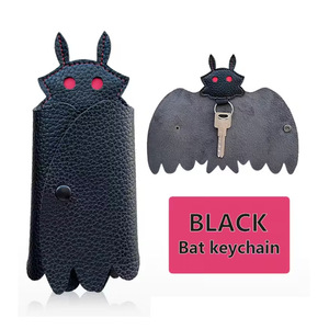 Pochette à clés en cuir motif chauve-souris pour Halloween, pochette à clés de voiture punk et originale, accessoire de fête cosplay. - Product Image 1