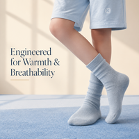 Chaussettes de nuit pour enfants toutes saisons en coton peigné 21S, rayées, anti-boulochage, tricotées à la machine sans couture 168N
