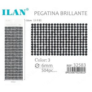 Adesivi con Strass Ilan 6mm Neri Lucidi, Confezione Grande da 504 Pezzi - Product Image 3