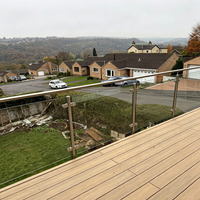 Balustrade en verre sur mesure en acier inoxydable à montage latéral, main courante sans cadre pour balcon extérieur et terrasse