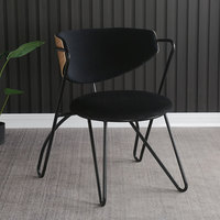 Ensemble table à manger et chaises de luxe nordique Chaises de dîner en métal au design moderne avec dossier souple pour la maison ou l'hôtel Café
