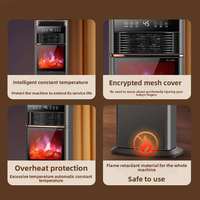 Chauffage portable à atomisation 3D, souffleur d'air chaud, humidificateur à vapeur à flamme LED, chauffage rapide, télécommande vocale 2000W