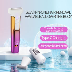 Kit de beauté 7 en 1 épilateur domestique électrique et rasoir pour femmes et hommes tondeuse rechargeable pour oreilles/<span class=keywords><strong>nez</strong></span> et corps entier - Product Image 6