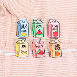 Renkli meyve suyu, karpuz, muz, çilek, portakal, meyve, japon ve kore tarzı aksesuarları broşlar, Metal rozetler - Product Image 5