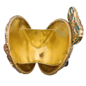 Bolso de Noche Brillante con Pedrería Redonda de Cobra para Mujer, Cartera de Mano Deslumbrante con Cristales de Serpiente para Cenas y Fiestas Nocturnas - Product Image 3