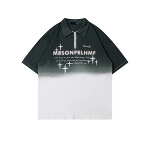 Polo Unisex con Colletto Effetto Acid-Washed, Stampa Tipografica, Silhouette Oversize Boxy - Product Image 6