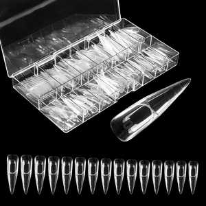 Formes doubles transparentes en forme de goutte d'eau pour manucure, à coller entièrement, pour extension d'ongles, longues, en forme d'amande et trapézoïdales, vente en gros - Product Image 4