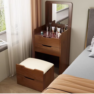 Tocador con Luz de Tres Colores y Espejo para Dormitorio, Apartamento Pequeño, Almacenamiento, Maquillaje, Muebles de Dormitorio - Product Image 1