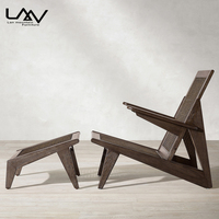 Fauteuil de loisirs avec rotin/osier naturel pour hôtel, restaurant, villa, salon, chaise longue en bois massif