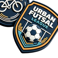 Patch de football 3D personnalisé, écologique et souple, imprimé en PVC, PU, caoutchouc, feutre, tissu, pour vêtements, chapeaux, broderie, thermocollant, cadeaux