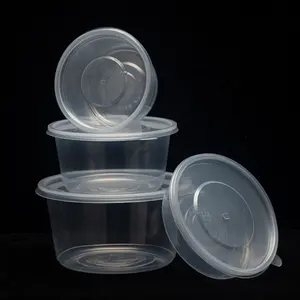 Mikrowellenförmige runde weiße durchsichtige transportierbare Suppen-/Lebensmittel-Deli-Gehäuse einweg wiederverwendbare Bpa-freie kundenspezifische Kunststoffschüssel mit Deckel