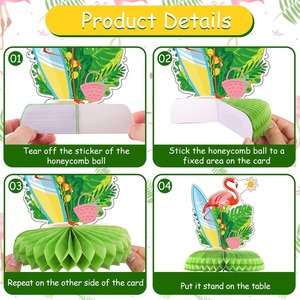 <b>Summer</b> Party Honeycomb Desktop <b>Decorations</b> Hexagon Paper 20-40Pcs Birthday Child Table Ornament Set Non-Toxic - Product Image 4