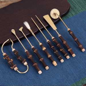 Pure copper seven-piece set, upgraded and thickened, incense ceremony set, incense seal tool, spoon, ash shovel, seal making, - Product Image 1