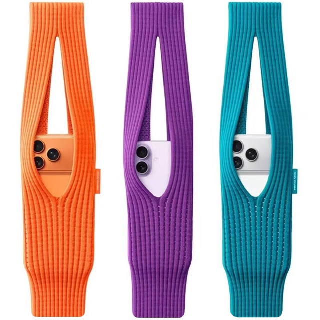 3D Knitted Stereo Portable Storage Bag for iPhone Pocket Original Eco-Friendly Phone Accessory Customizable Phone Pocket