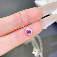 925 Sterling Silver Gold Plated Ruby 4mm Jewelry Set Hypoallergenic Anniversary Luxury Hot Selling Factory Stock OEM ODM
