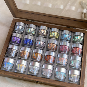 Polvo de uñas Moonlight Mirror de 24 colores, pigmento brillante cromado de lujo, versátil y súper brillante, decoraciones para uñas para salón de belleza - Product Image 2