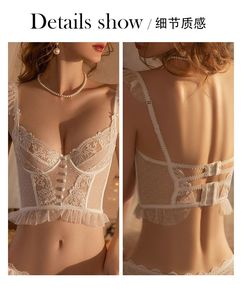 Women's Black Lace Lingerie Set With Ruffles Bow And See Through Design Sexy <b>Bra</b> And Panties 2 Piece Set - Product Image 4