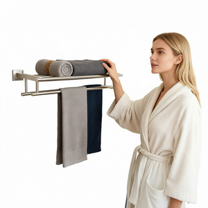 Bathroom Hardware Kit SUS304 Stainless Steel Wall Mounted <b>Towel</b> <b>Bar</b> <b>Towel</b> Rack Set For Home Hotel Shower Room - Product Image 1