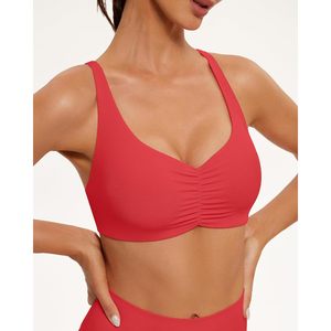 FOXA Sports Bra Women Padded <b>Cross</b> Back Strappy Yoga Fitness Bra Breathable Quick Dry Seamless Workout <b>Top</b> - Product Image 3