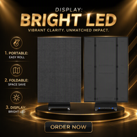 Écran d'affichage numérique LED portable à triple pliage pour affiches, signalétique numérique mobile pour les centres commerciaux, les hôtels et les événements