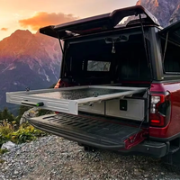 PULS Abschließbares Aluminium-Ladeflächenaufbewahrungssystem mit 2 Schubladen & Ausziehfach für 4x4 Offroad-Laderaum-Organizer