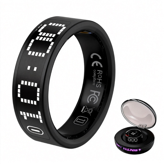 Premium Custom Waterproof Smart Ring with Touch Screen Heart Rate Tracker GPS OLED Display IP68 2025 ODM