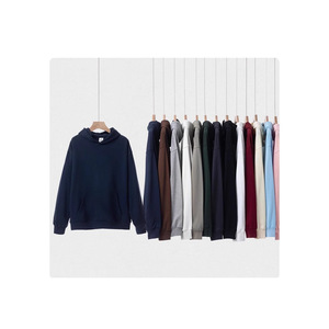 <span class=keywords><strong>Sweat</strong></span> à capuche pour homme en pur coton bouclé, style américain, épais, avec poche unie, toucher premium, marque tendance - Product Image 4