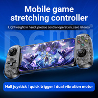 Manette de jeu sans fil D6 MINI Hall Rocker à double moteur de vibration pour Switch, Android, iOS, ordinateur et streaming