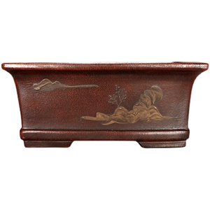 Maceta Rectangular Grande de Arcilla Morada, Hecha a Mano, para Bonsái, Contenedor para Plantas de Escritorio, Diseño Clásico Retro - Product Image 5