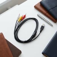 Adaptateur audio-vidéo 3 ports RCA vers USB avec gaine en PVC, câble convertisseur AV pour home cinéma, lecteur DVD, enceintes, Mac/PC