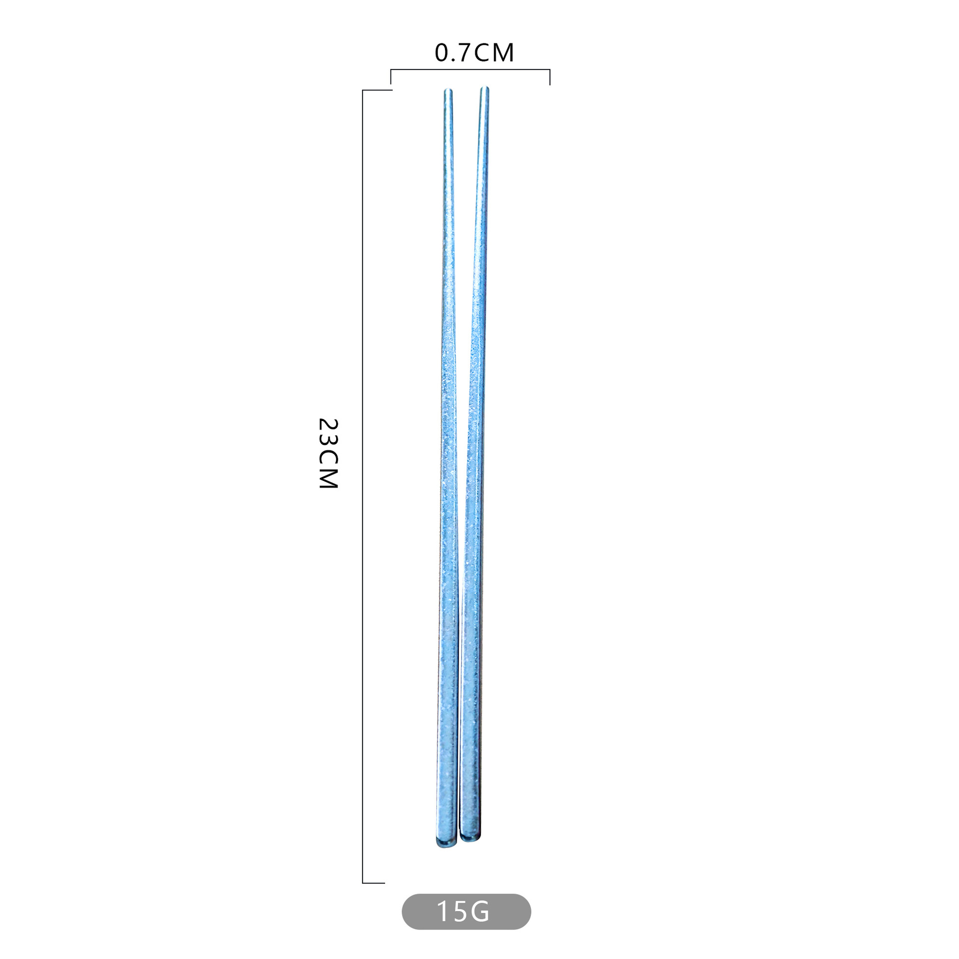 Baguettes en titane pur - bleu (à l'unité/en paire)