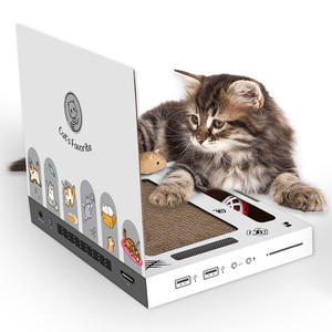 Jouet pour chat en forme d'ordinateur portable, planche à gratter, machine de jeu, forme d'ordinateur, créatif, tendance, résistant à l'usure, fournitures pour animaux de compagnie pour chats - Product Image 2
