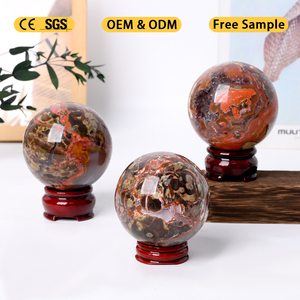 Wholesale Natural Healing Polished and High Quality <b>Red</b> Money Agate Crystal Spheres for Decoration - Product Image 6