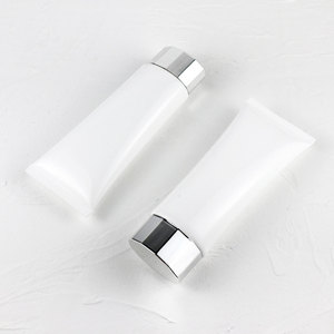 Custom Logo White 100g Flat Tube PE Plastic Cosmetic Tube 100ml Facial Cleanser Body Lotion Squeeze Tube <b>with</b> <b>Flip</b> <b>Top</b> - Product Image 6