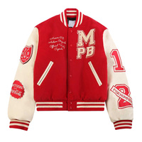 2025 nouveau Design veste universitaire personnalisée pour hommes hiver Chenille patchs brodés avec col montant Logo sur le devant